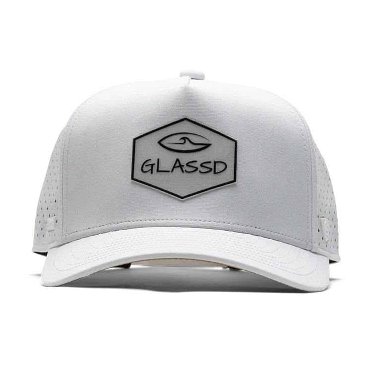GLASSD Apex White Cutback Hat | 5-Panel Surf Lifestyle Fit