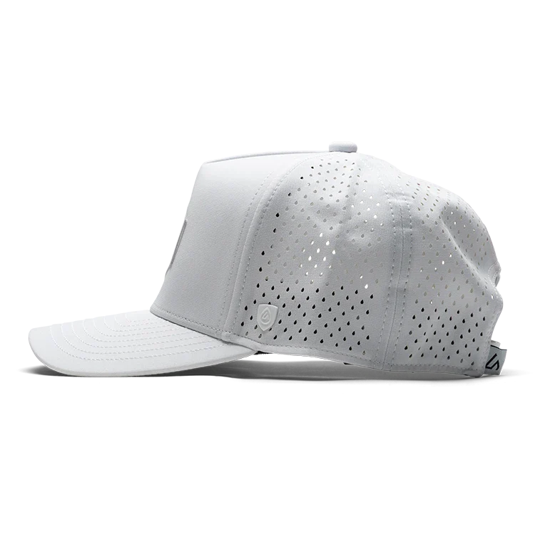 GLASSD Apex White Cutback Hat | 5-Panel Surf Lifestyle Fit
