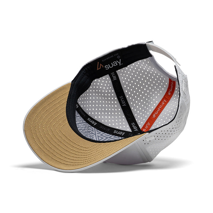 GLASSD Apex White Cutback Hat | 5-Panel Surf Lifestyle Fit