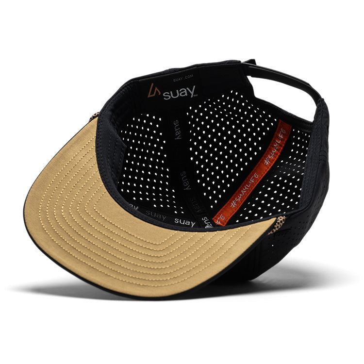 Men's Black Hats | GLASSD Drift Black Barrel Hat with Rope Brim