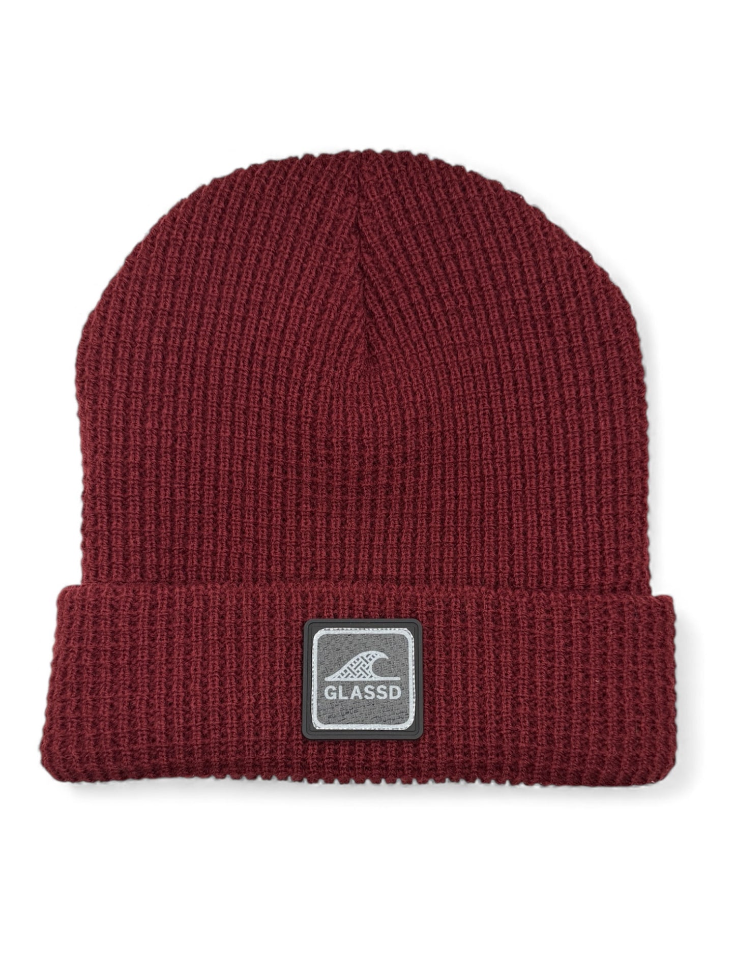 Glassd Waffle Knit Beanie - Burgundy