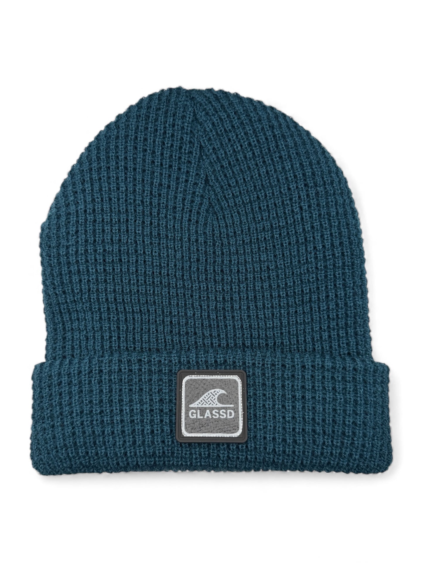 Glassd Waffle Knit Beanie - Majolica Blue