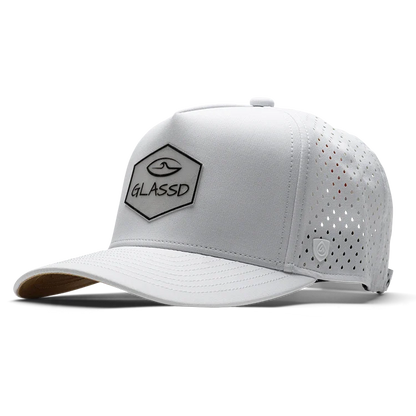 GLASSD Apex White Cutback Hat | 5-Panel Surf Lifestyle Fit