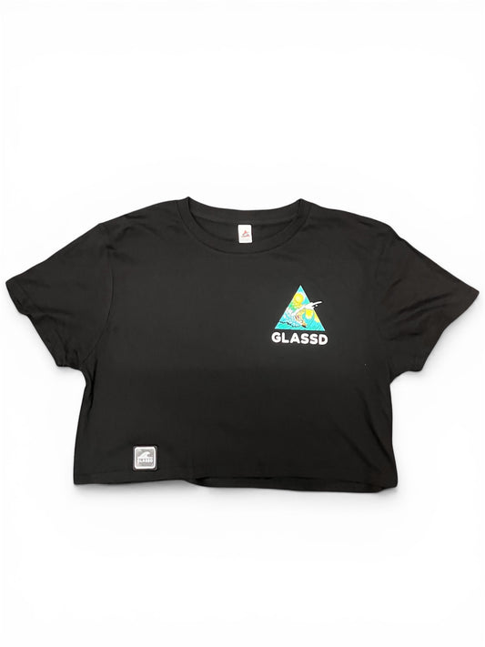 Glassd Barrel Vision Crop Tee - Black
